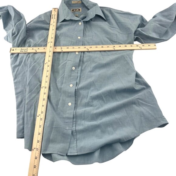 Bert Pulitzer Light Blue Mens Button-Up Shirt Size 17.5 34/35 Long Sleeves - Picture 2 of 4